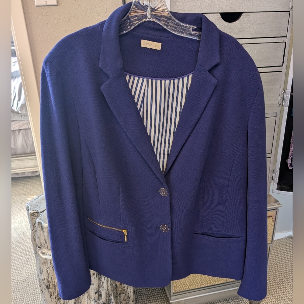 Chico's Purple Two-Button Blazer - image 5